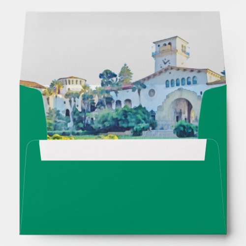 Santa Barbara Courthouse Watercolor California Envelope