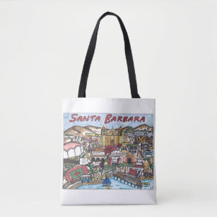 Santa Barbara Map Tote Bag