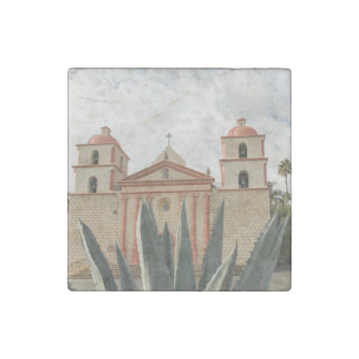 Santa Barbara Mission Stone Magnet