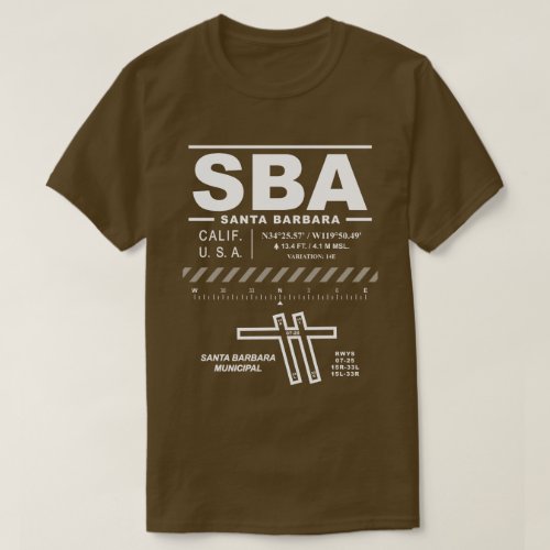 Santa Barbara Municipal Airport SBA T_Shirt