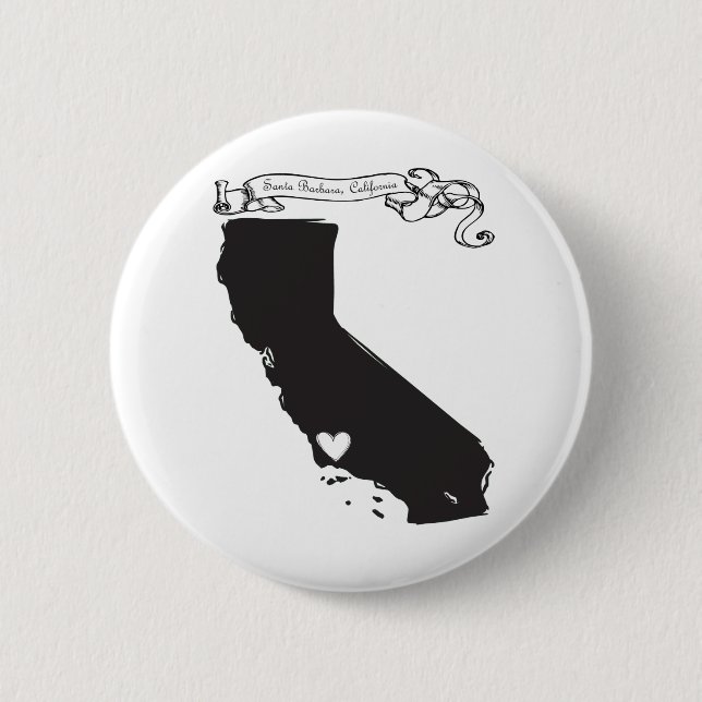 Santa Barbara Pinback Button (Front)
