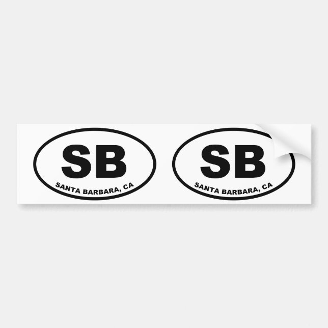 Santa Barbara SB Bumper Sticker (Front)