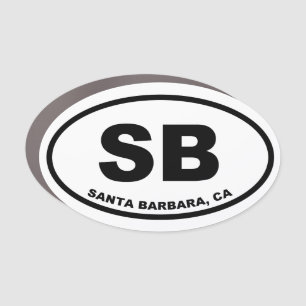Santa Barbara SB Oval Car Magnet