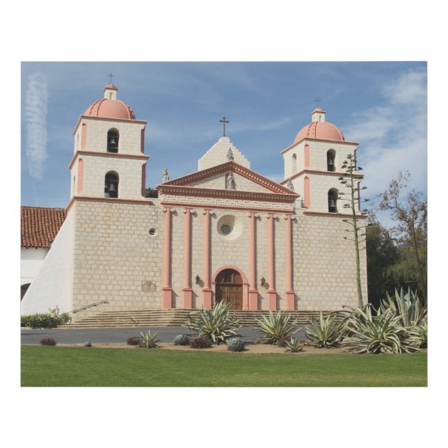 Santa Barbara Spanish Mission, California Faux Canvas Print (Front)