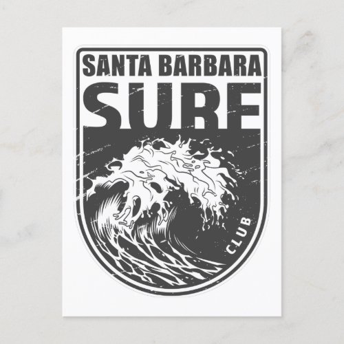 Santa Barbara Surf Club California Emblem Postcard