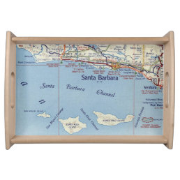 Santa Barbara Vintage Map Serving Tray