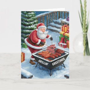 Santa Barbecue Christmas Card