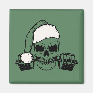 Santa Barbell Fridge Magnet Gym Exercise Gift