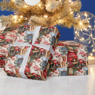 Santa Baseball Christmas   Funny Holiday Baseball  Wrapping Paper