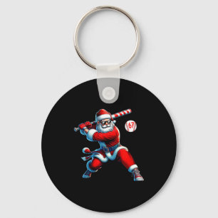 Santa Baseball Six Seven 6 7 Meme Christmas Men Bo Keychain