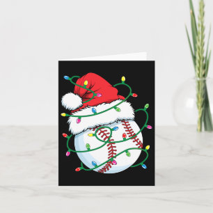Santa Baseball Sports Ball Men Boys Christmas Xmas Card