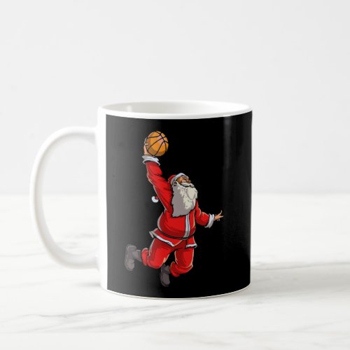 Santa Basketball Flying Dunk Christmas Dunking San Coffee Mug