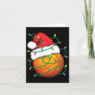 Santa Basketball Sports Ball Men Boys Christmas Xm Card