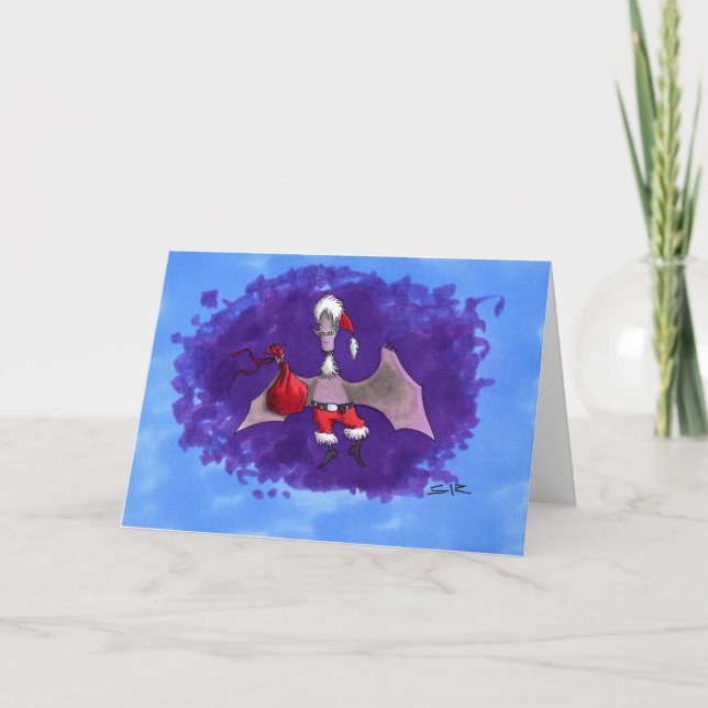 Santa Bat Christmas greeting card (Front)