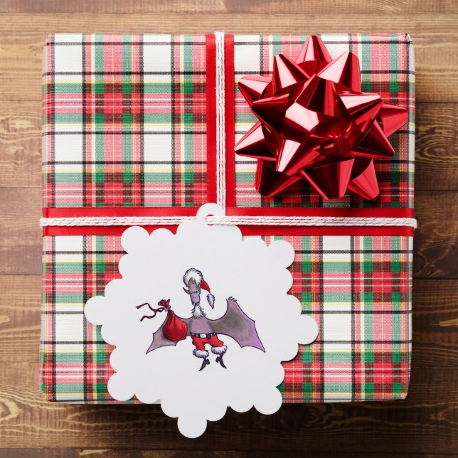 Santa Bat snowflake paper ornament Card (Insitu (Gift))