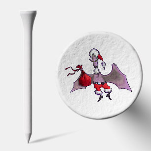 Santa Bat white golf tee top