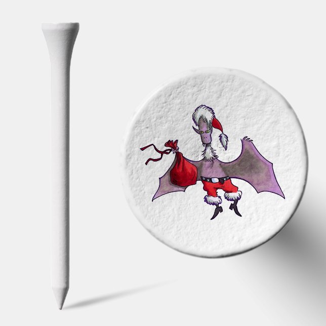 Santa Bat white golf tee top (Combo)