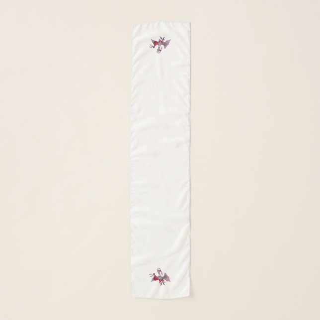 Santa Bat white long scarf (Front)