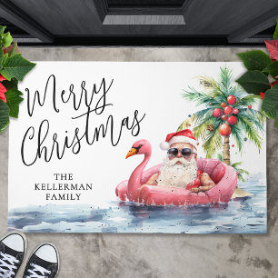 Santa Beach Christmas Doormat