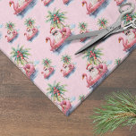 Santa Beach Christmas Tissue Paper<br><div class="desc">Santa Beach Christmas Tissue Paper. Bring some beachy holiday vibes to your celebrations with this fun tissue paper featuring a relaxed Santa Claus in sunglasses lounging on a pink flamingo floaty. The background is a soft light pink for a cheerful, festive touch. Perfect for adding a tropical feel to gift...</div>