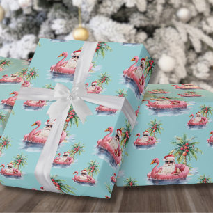 Santa Beach Christmas Wrapping Paper