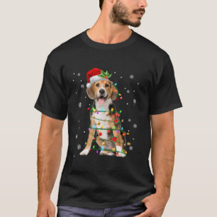 Santa Beagle Christmas Lights Xmas Dog Lover Men W T-Shirt