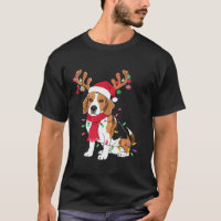 Santa Beagle Christmas Lights Xmas Dog Lover Men W