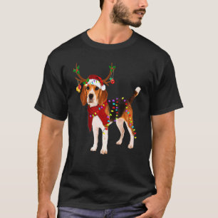 Santa Beagle Reindeer Light Christmas 2 T-Shirt