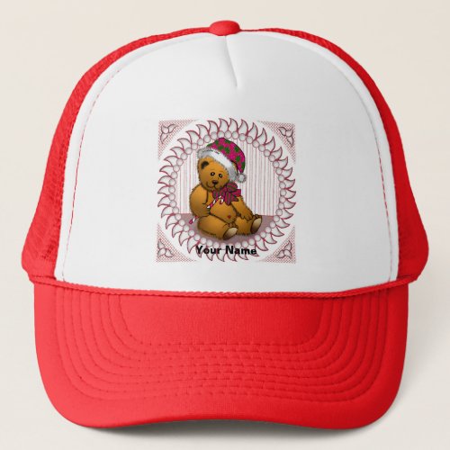 Santa Bear custom name hat