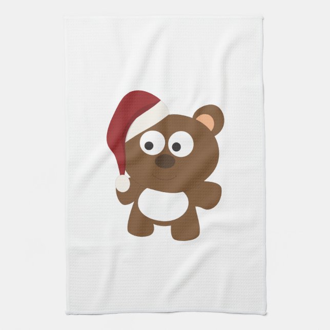 Santa Bear Kitchen Towel (Vertical)