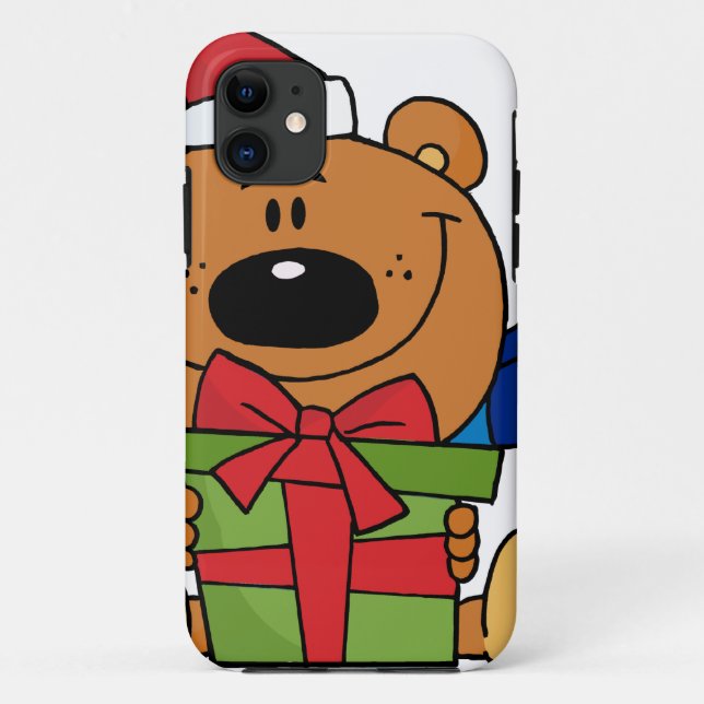 Santa Bear with Christmas Present Case-Mate iPhone Case (Back)