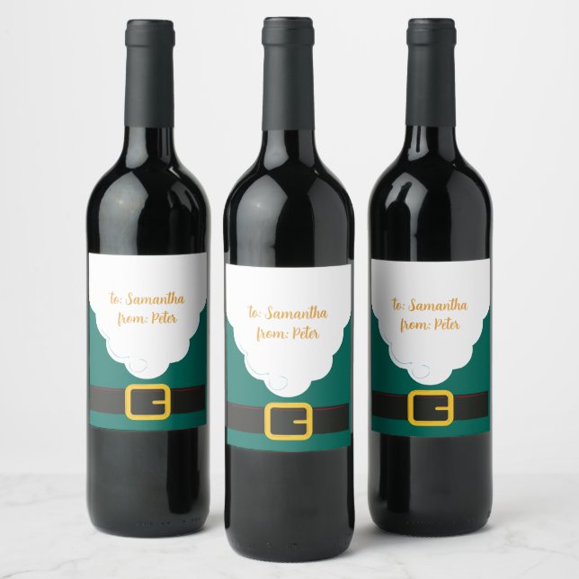 Santa Beard Hope You've Been Good - Evergreen Wine Label (Bottles)