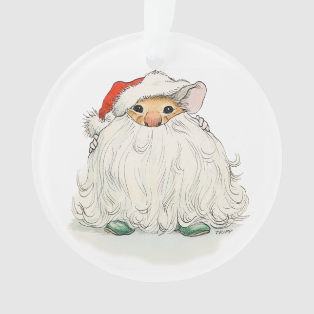 Santa Beard Mouse Ornament (Front)