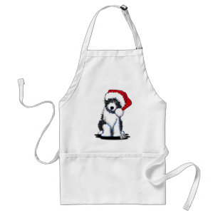 Santa Bearded Collie Dog Cards & Gifts Adult Apron