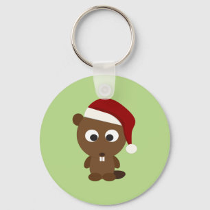Santa Beaver Keychain