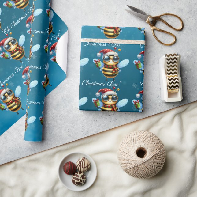 Santa Bee "Oh Christmas Bee" Wrapping Paper (Crafts)