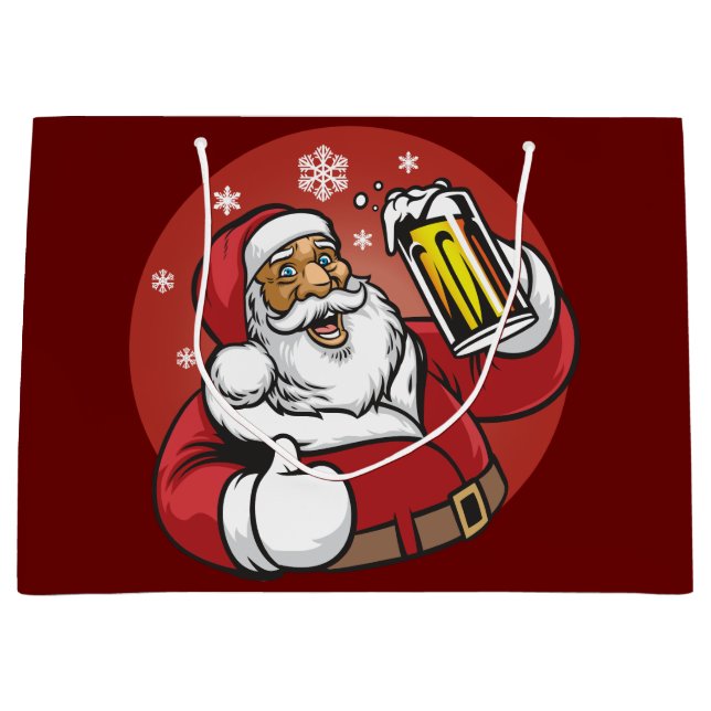 Santa Beer Large Gift Bag (Front)