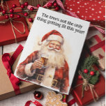 Santa Beer Lover Funny  Holiday Card<br><div class="desc">This design may be personalized in the area provided by changing the photo and/or text. Or it can be customized by clicking Personalize this Template and then choosing the click to customize further option and delete or change the color of the background, add text, change the text color or style,...</div>
