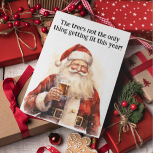 Santa Beer Lover Funny Holiday Card
