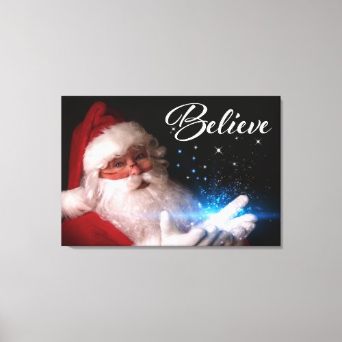 Santa Believe 3 Christmas Art Canvas Print