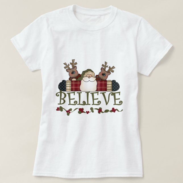Santa Believe T-shirts and Gifts (Design Front)