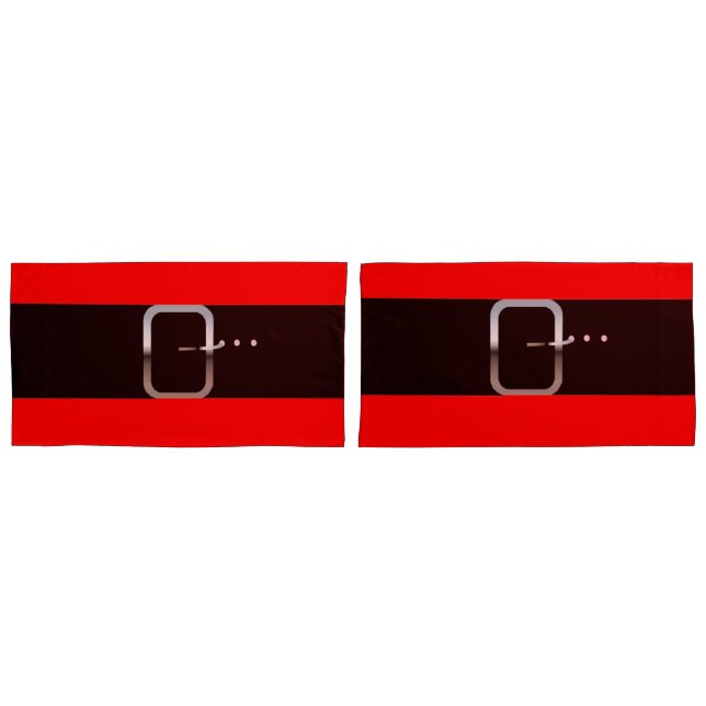 Santa Belly Pair of Pillowcases, King Pillow Case (Front-Set)