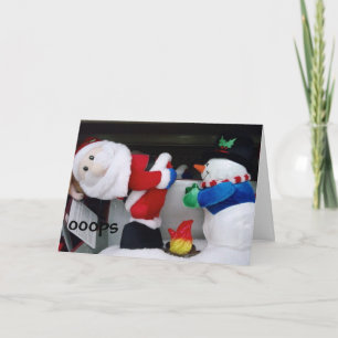 SANTA BENT OVER FIRE -  OOPS HOLIDAY CARD