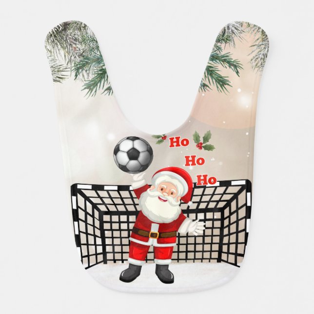 Santa bib Christmas Soccer Bib Toddler bibs Baby (Front)