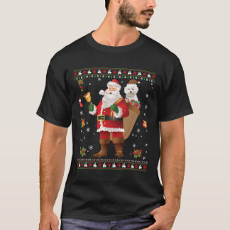 Santa Bichons Frise Dog Present Merry Christmas Sw T-Shirt
