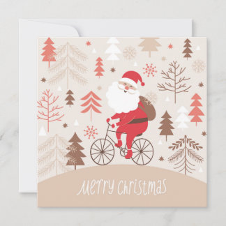 Santa Bicycling Holiday Card