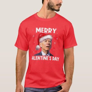 Santa Biden Merry Valentine's Day Snow Christmas P T-Shirt