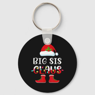 Santa Big Sis Claus Elf Matching Family Group Chri Keychain