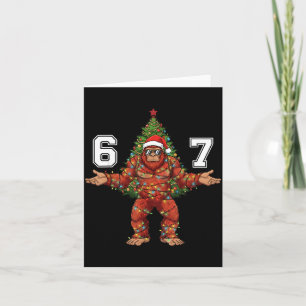 Santa Bigfoot 67 Christmas Tree Xmas Lights Funny  Card
