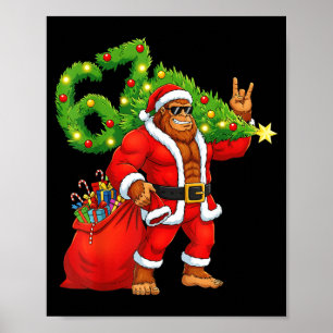 Santa Bigfoot 67 Meme Funny Six Seven Christmas Ho Poster